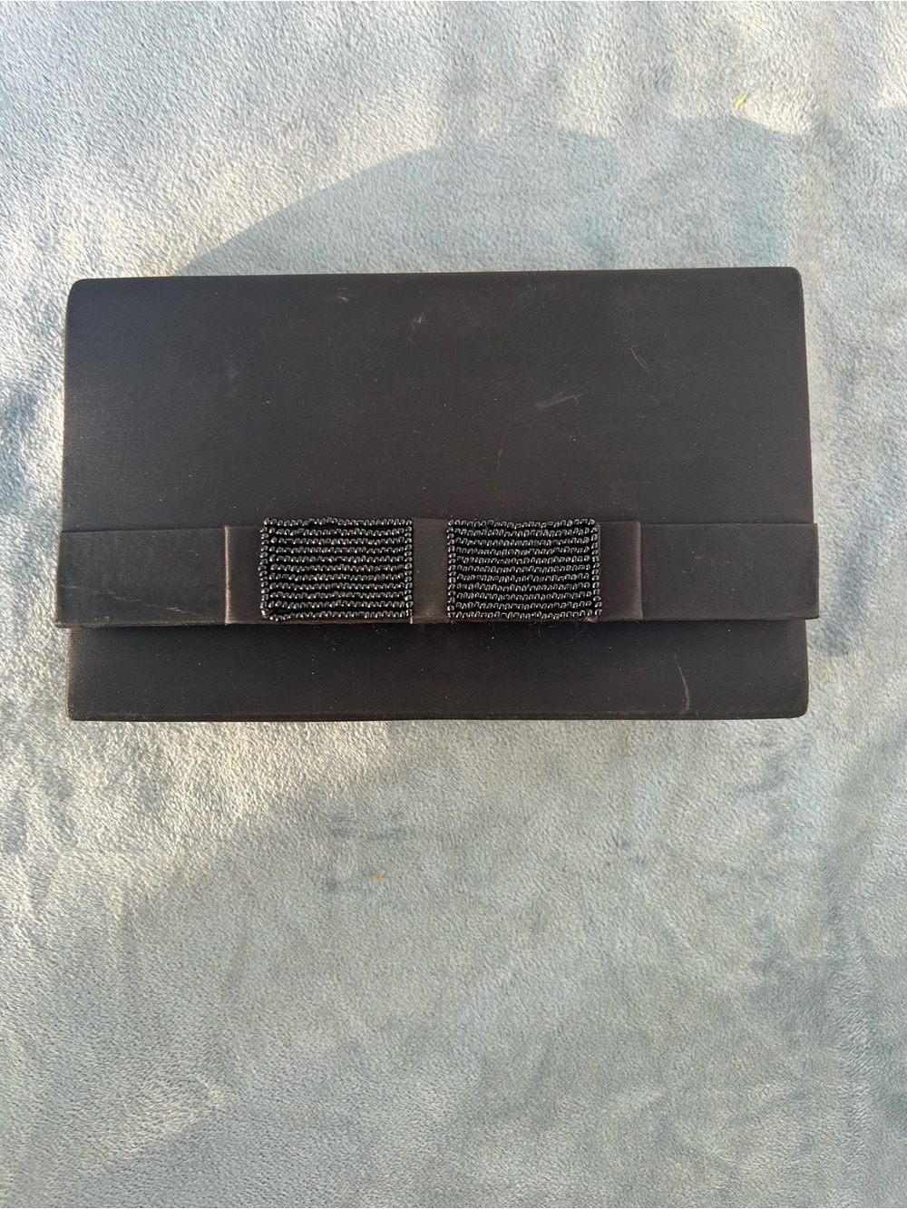 🐾2/$8- Jessica McClintock Black Satin Bow Clutch